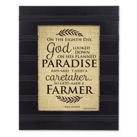 Cottage Garden So God Made a Farmer Paul Harvey 8 x 10 Distressed Black Accent Picture Frame Plaque