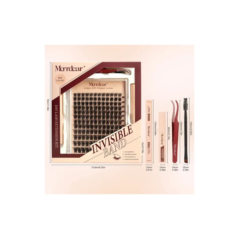 Pestañas Extensions Kit 144 Piezas H019 Curvatura D 8-18 Mm