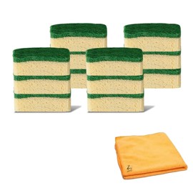 Zopper Green General Purpose Refill Washing-Up Sponge With Microfiber Cloth (6x2=12) Kitchen Washing-Up Handle Refills