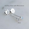 Sterling Silver Tiny Post Stud Piercing Earrings for Cartilage Tragus