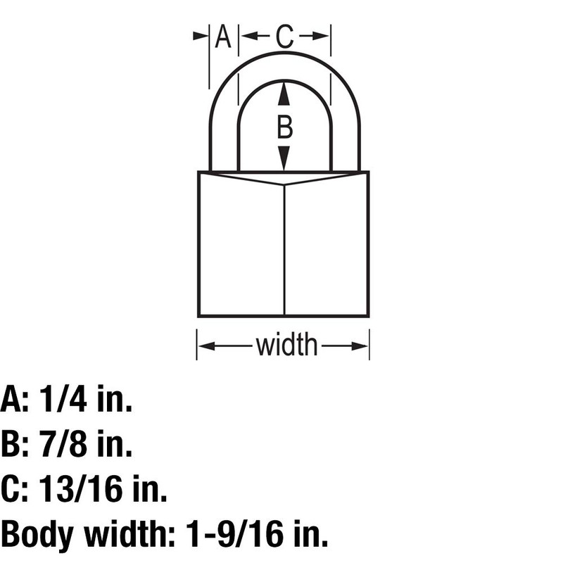 Master Lock 140Q Solid Padlocks, 4 Pack, Keyed-Alike, Brass, Silver