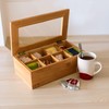Relaxdays Bamboo Box with 8 Compartments Bag Caddy Wooden with