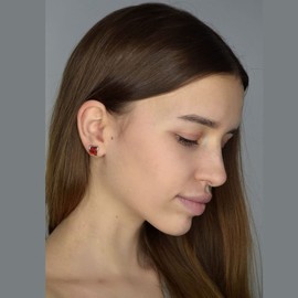 Amber Earrings - Baltic Honey Amber Stud Earrings "Lottie" - Sterling Silver Jewelry Collection