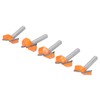 5Pcs 6mm Shank Router Bit Yellow Milling Cutter for Cabinet