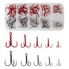 50pcs/Box Treble Hooks Set Fishing Hooks 3 Claw Fishing Hooks