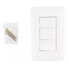 Sanelec Pack De 5pzs De Apagador Triple Cn Placa Línea