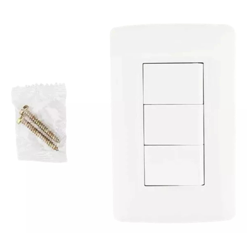 Sanelec Pack De 5pzs De Apagador Triple Cn Placa Línea