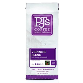 PJ's Viennese Blend - Whole Bean Flavored Coffee - Full Bodied Chocolate Flavor, Perfect Balance Between Medium and Dark Bodied, Buttery Pecan Notes 16 oz (Pack of 1)