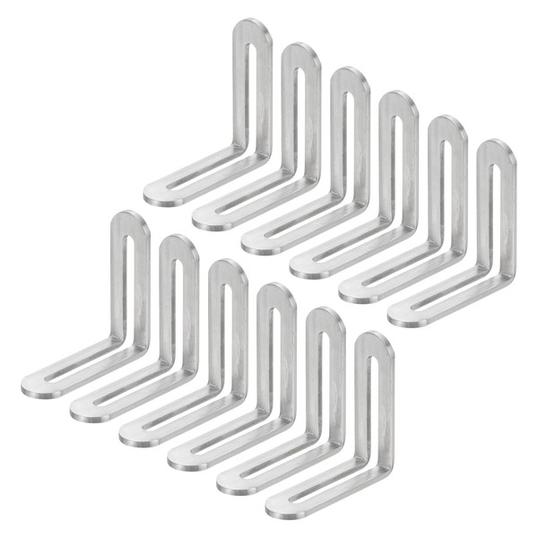 sourcing map 6Pcs Adjustable L-Shape Corner Brace with Slot, 2.28