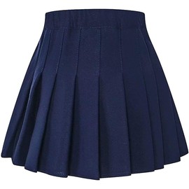 SANGTREE Falda plisada para mujeres con cómoda banda elástica, 2 años - US 2XL, Azul marino/flor y brillo, S