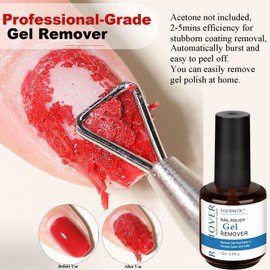 LOUINSTIC Gel Remover Kit – 3 Pcs (15ml/0.5oz) – Quick, Gentle Nail Care Solution for Home or Pro Use with Nail File