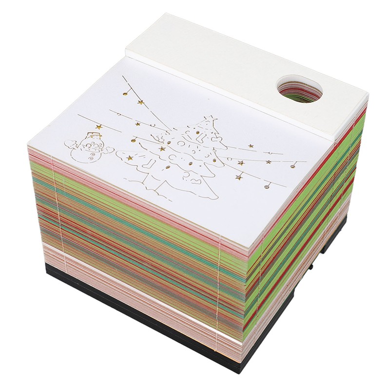 Christmas Tree 3D Memo Pad Innovative Paper Carving Art 3D