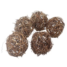 emours Willow Branch Rattan Ball Chew Toys for Small Animals Rabbits Guinea Pigs Chinchillas Pet Rats 5Pcs