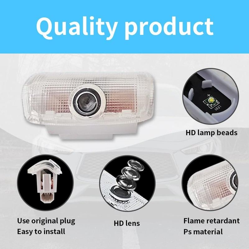 BuJinZeTui 2PCS LED Car Door Logo Lights Projector Compatible with