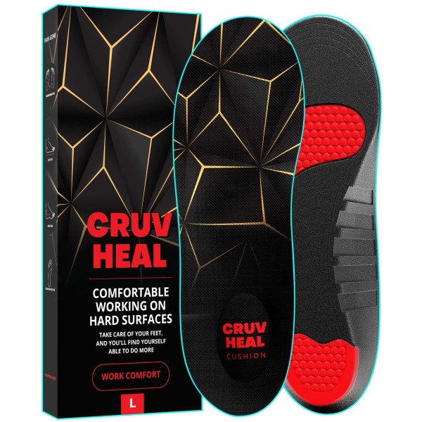Cruvheal Work Pro Comfort Insoles - Shock Absorption - Low