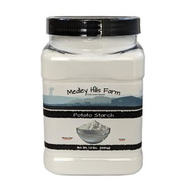 Potato starch gluten free by Medley hills farm 1.5 lbs. in Reusable Container - No Artificial Ingredients or Preservatives, Great for Thickening, Cooking and Baking - Gluten Free - Kosher