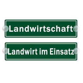 Set of 2 Suction Cup Sign - Farmer in Use Sign for Car with Suction Cup - Agriculture Car Sign Made of Acrylic Sign - Gifts for Farmer Windscreen 50 x 200 mm