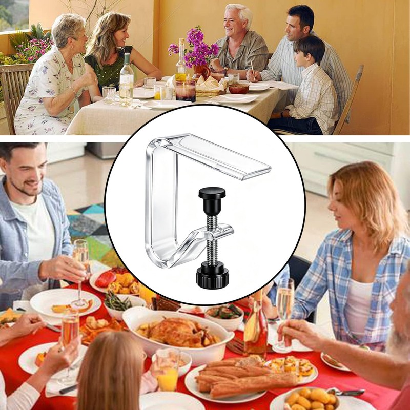 12 Pieces Clear Tablecloth Clips, Adjustable Plastic Table Cover Holders,
