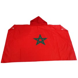 AZ FLAG - Morocco Flag - 150 x 90 cm - Moroccan Flag Cape - 100% Polyester with Integrated Sleeves - Body Flag - 80g