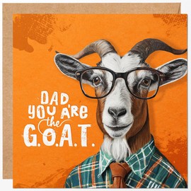 Funny Fathers Day Card from Son or Daughter - Humorous Dad Birthday Card - Dad, You Are the Goat