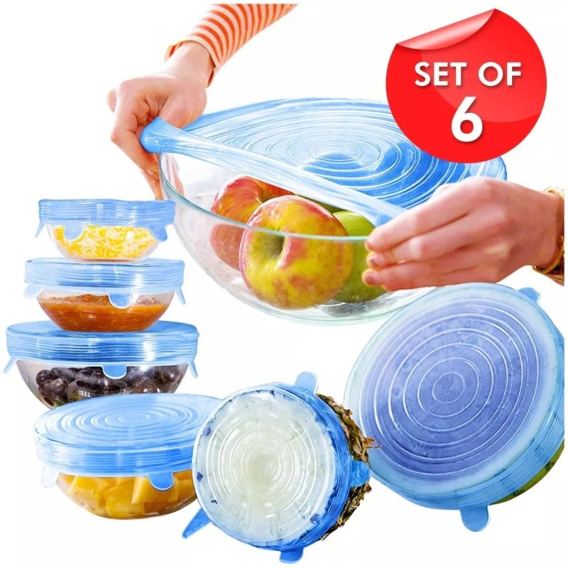 Compraymas Tapas De Silicon Cocina Garrafon Reutilizables Flexibles 6pz