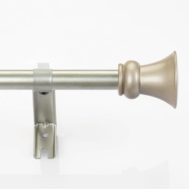 Deco Window 2 Pack Silver Curtain Rods for Window 28 to 48 Inch Nickel 5/8 Inch Diameter Drapery Pole with Trumpet Finial Modern Adjustable Heavy Duty