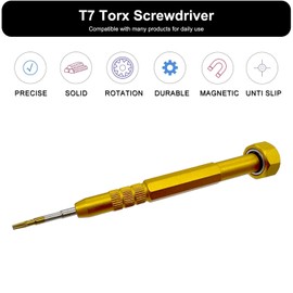 Torx Screwdriver T7, Precision Screwdriver Compatible with Toy, Computer, Phone, Electronics Device Maintenance, Magnetic, Lightweight, S2 Steel, Smooth Turning Cap, Anti Slip Grip