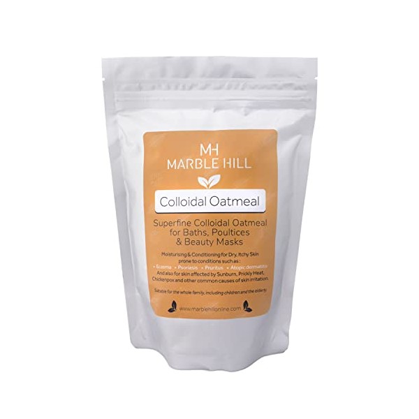 Marble Hill Colloidal Oatmeal Bath Soak - Moisturising, Conditioning for Very Dry Itchy Skin 500g 12 Baths. Whole Grain Oatmeal contains maximum nourishing ingredients