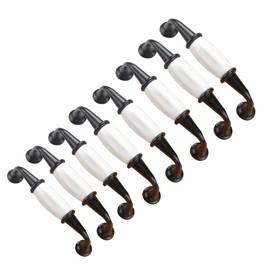 8 Pcs Cabinet Pull Handle Cabinet Door Cupboard Drawer Dresser Drawer Fashion Style Aluminum Ceramic Hole Spacing 96mm