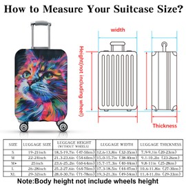Chostky Travel Luggage Cover, Elastic Washable & Stretchy Suitcase Protector, Anti-Scratch Travel Suitcase Cover, Tested Travel Accessories Luggage Covers for 18-20 Inch Luggage (S), colour, Not