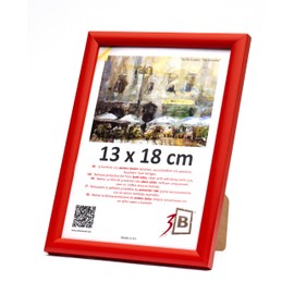3-B Maui Picture Frame, Red, 13 x 18 cm, Wooden Frame, Photo Frame, Portrait Frame with Acrylic Glass