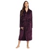 RONGTAI Womens Bathrobe Ladies Fleece Plush Warm Long Robes （Large,Dark