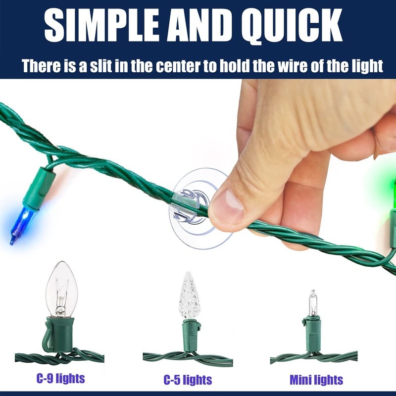 FYOJAIC 60 x suction cups for fairy lights, suction cups