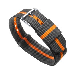 BARTON WATCH BANDS 24mm Smoke/Pumpkin Long Ballistic Nylon NATO® Style Straps
