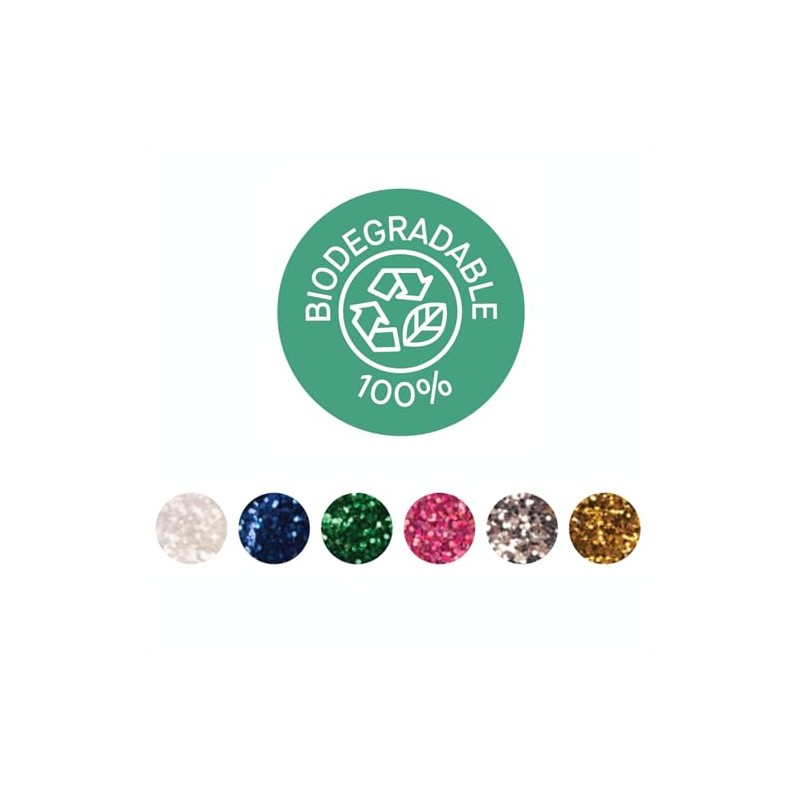APLI Kids 6 Bottles Metal Glitter Biodegradable Ideal for Costumes