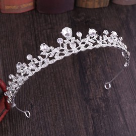 Crystal Wedding Princess Headband Pageant Crown, Bridal Hair Jewelry for Women and Girls Birthday Party Wedding (silvery)