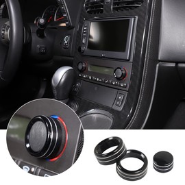 PIUGILH Air Conditioner Volume Tune Knob Cover Fit for Corvette C6 2007-2013 Interior Accessories,Aluminum Center Console AC Switch Knob Cover,3PCS(Black)