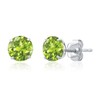 MAX + STONE 14k White Gold Green Peridot Round Stud