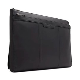 London Thame Leather 15" Laptop Document Sleeve Black