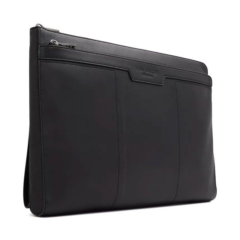 London Thame Leather 15" Laptop Document Sleeve Black