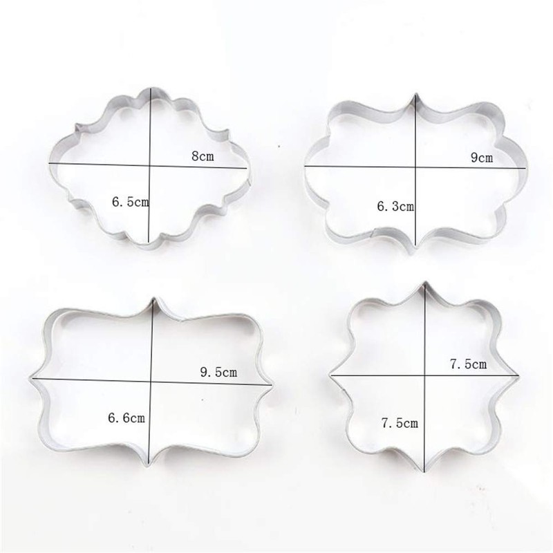 Cookie Cutters Set of 4 Stainless Steel Cookie Cutters Square