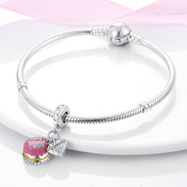 HONGRUI - Abalorio de plata de ley 925 para pulseras y collares, con cruz de gato, girasol, sol, cumpleaños, abalorio para mujer, joyería de regalo, 1, Plata de ley, Circonita cúbica