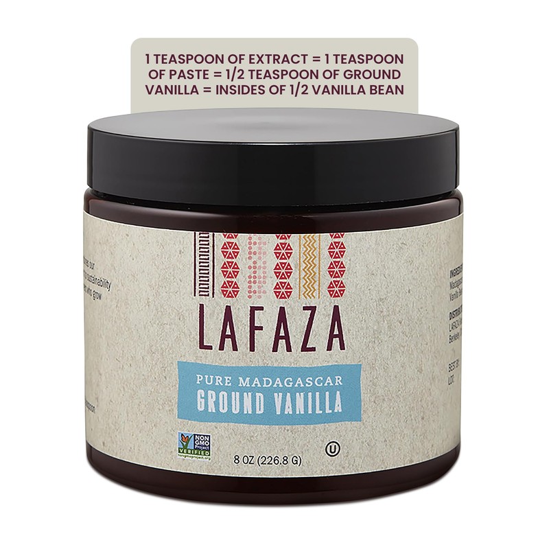 Lafaza All Natural Madagascar Bourbon Pure Ground Vanilla Bean Powder,