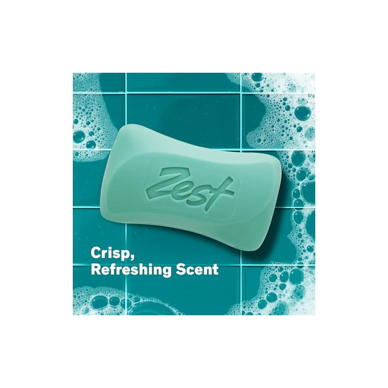 Zest 8-Bar Bath Size Soap, Aqua, 4 Ounce