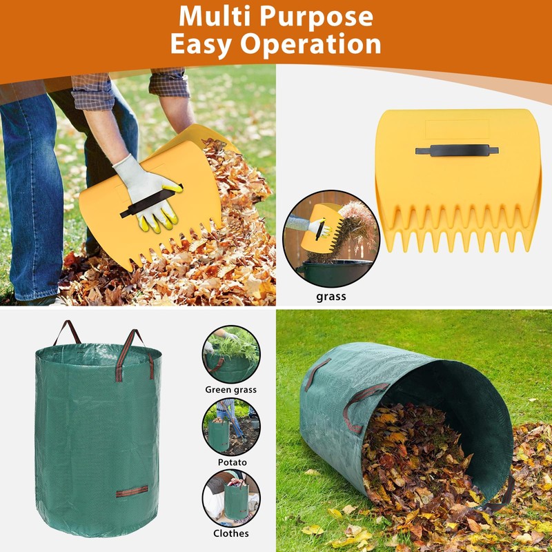 Rake for Leaves: Large 18" Wide Metal Leaf Rake, 65”