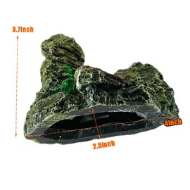 Wvkzuc Aquarium Mountain View Stone Resin Artificial Fish Tank Decoration Betta Hideouts Accessories Rockery Hide Hut Fish/Small Turtles Tank Ornament (C)