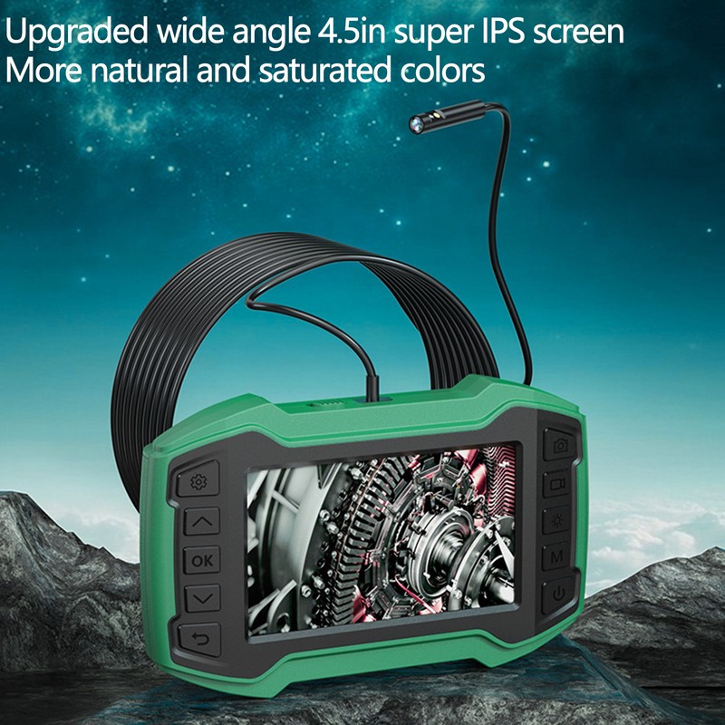 Dual Lens Endoscope Industrial 1080P HD 4.5in IPS Screen Borescope