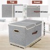 TYEERS Extra Large Collapsible Storage Bins with Lids and Compartments,