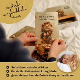 iBenow Children's Affirmation Cards with Lucky Charm (Real Gemstone) + Card Stand + 40 Audio Affirmations + Reflection Questions | Strengthen Self-Worth