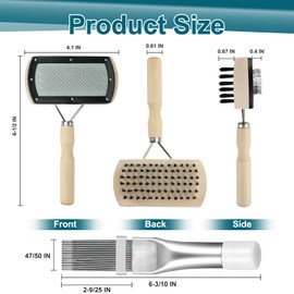 Cenipar Air Conditioner Coil Cleaning Brush Kits - Double Sided HVAC Brush AC Coil Cleaner Brush and Metal Radiator Fin Comb Compatible with Air Conditioner HVAC Fin Comb Straightener